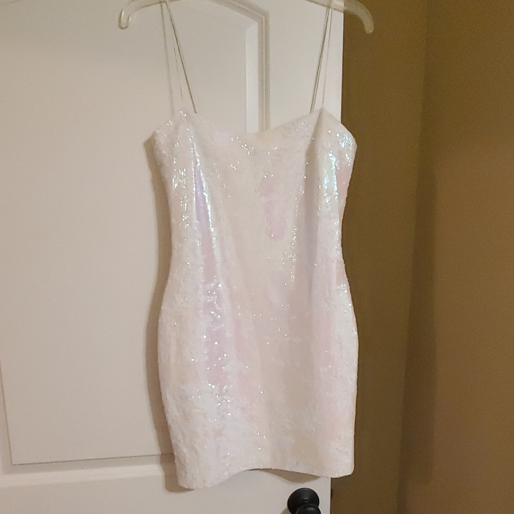 Likely Brand Sequin White Dress